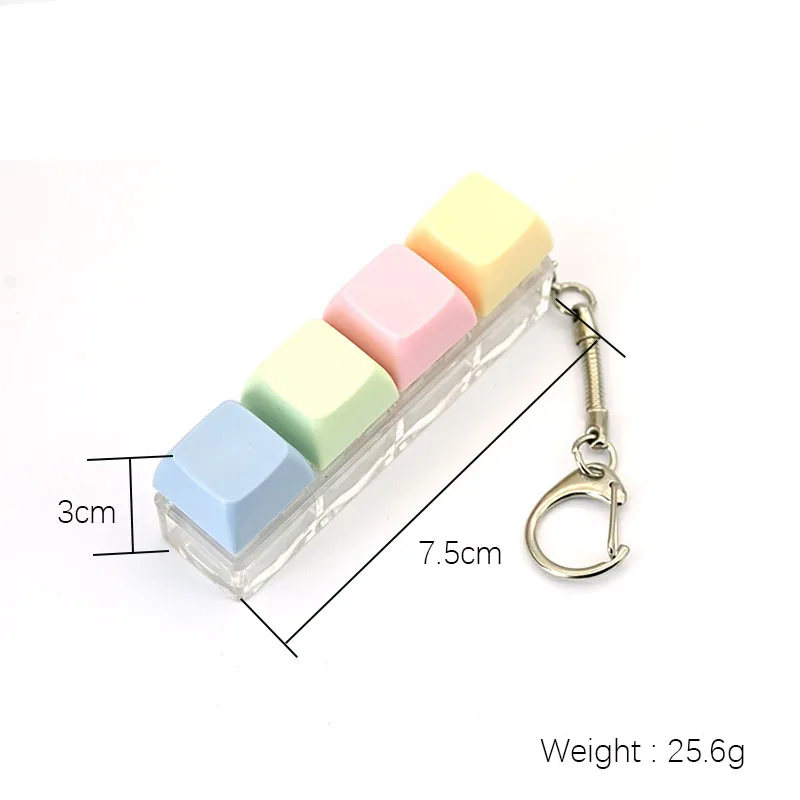 Neuer 3-Tasten-Finger-Tastatur-Schlüsselanhänger zur Stresslinderung, Fidget-Spielzeug, Klicker-Gadget für Erwachsene – Detail 1