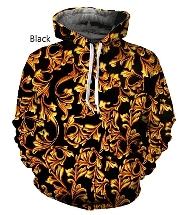 thumbnail image 1 of Nueva moda casual para hombre, sudadera con capucha sencilla con estampado 3D dorado, sudaderas con capucha personalizadas para hombre, ropa para hombre, 1 of 5