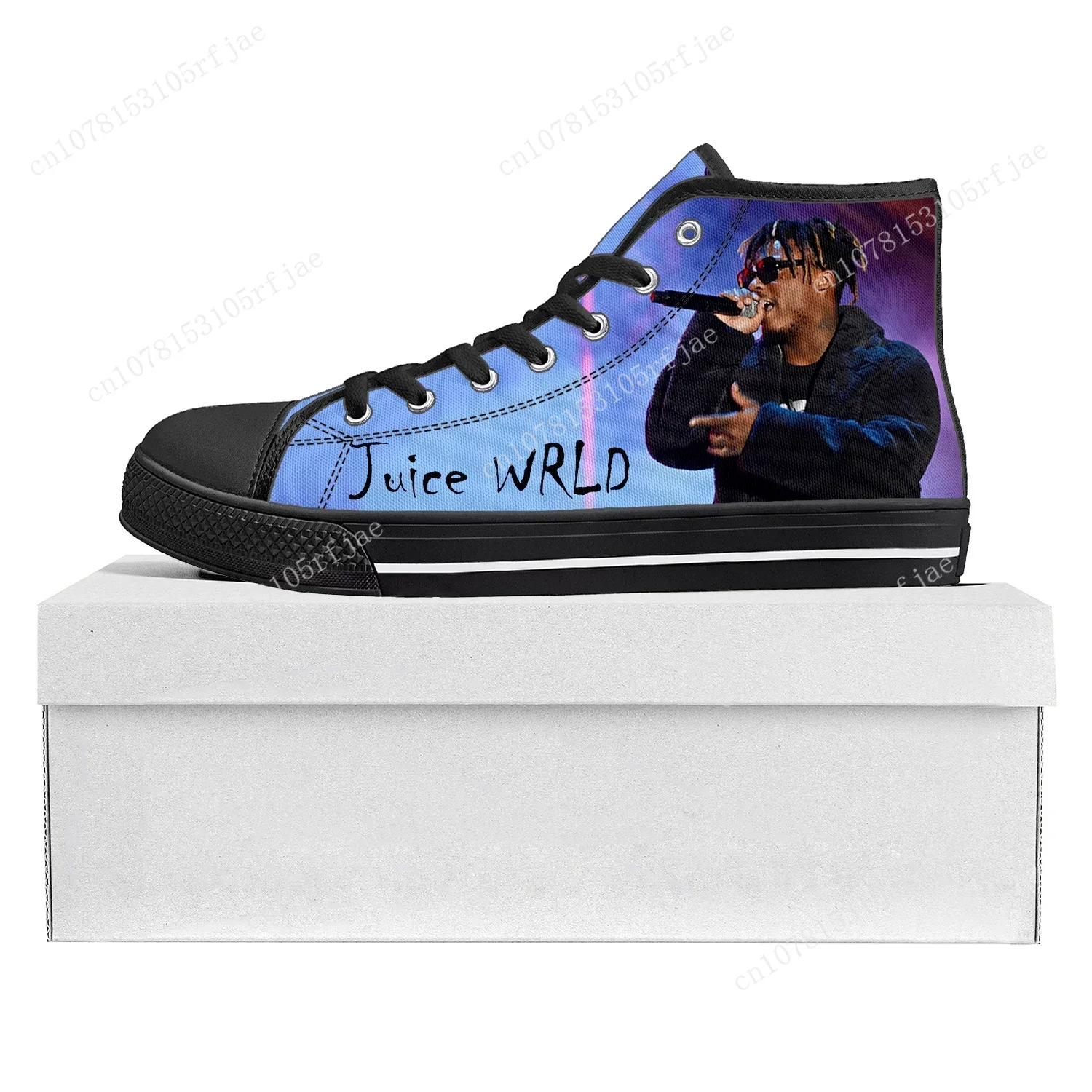 Wrld 999 Hip Hop Rapper Juice High Top High Quality Sneakers Mens Womens Teenager Canvas Sneaker Couple Shoes Custom Shoe Black