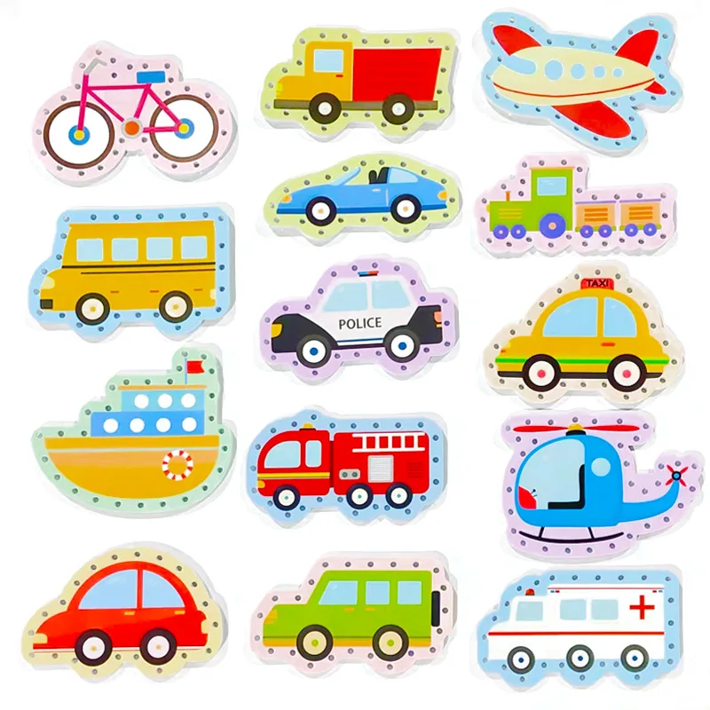 

14pcs Learn To Sew and Embroider with Montessori DIY Sewing Board, Educational Material for Kindergarten Early Education