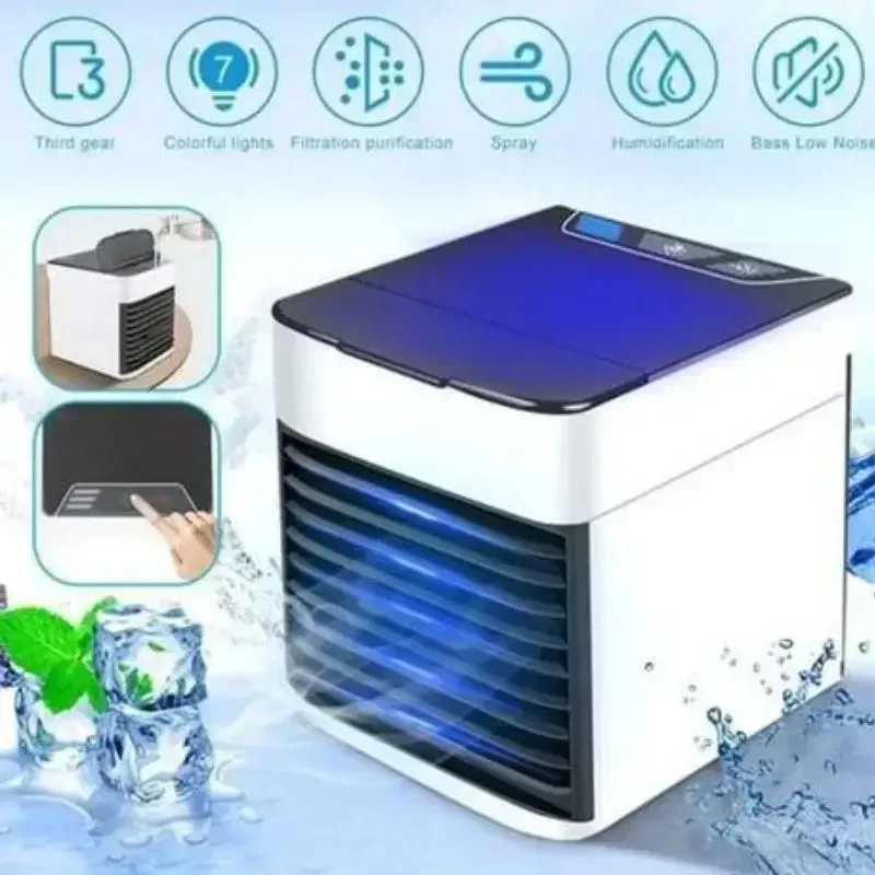 2024 New mini air conditioner cooling fan Multi-functional USB home portable desktop air conditioner humidifier