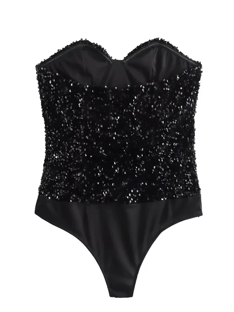 Tall One Shoulder Shimmer Bodysuit