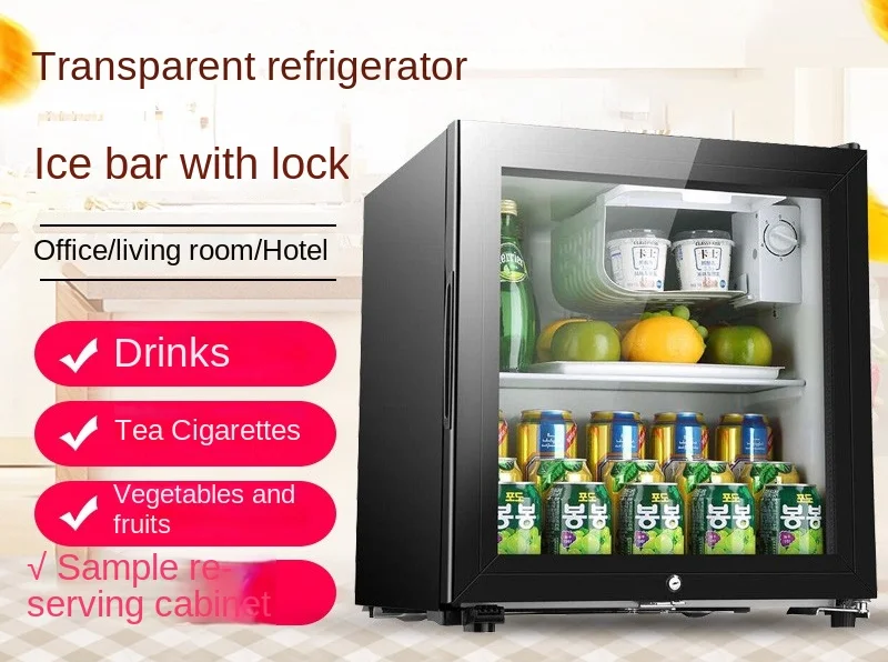 Frozen to Keep Fresh Small Refrigerator Transparent Glass with