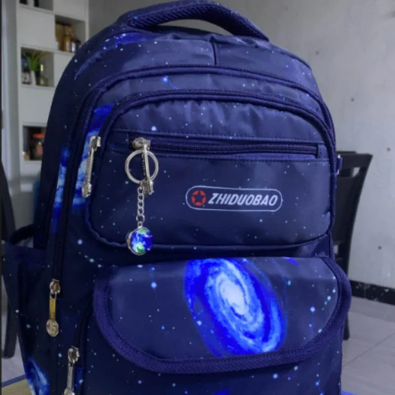 Metal Solar System Keychain Pendant Galaxy Keyring