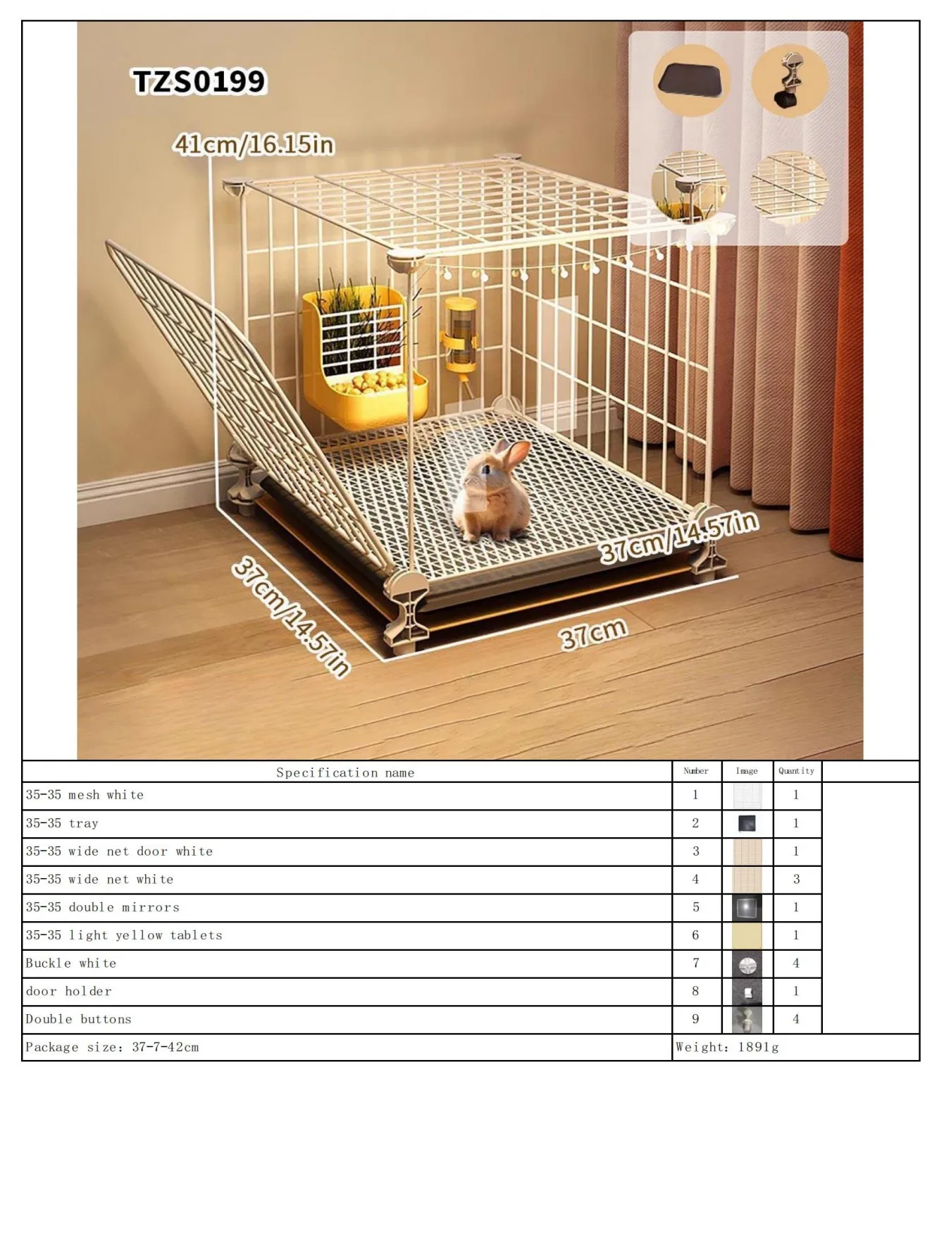 Клітка для кроликів із великим простором для домашнього використання, велике гніздо для кроликів у стилі вілли з туалетом