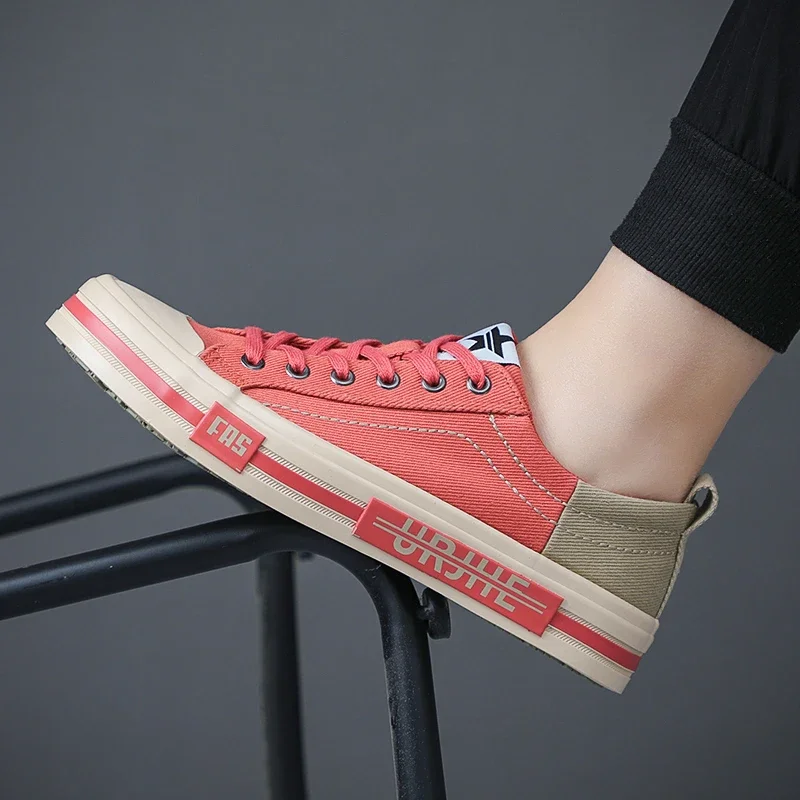 New Canvas Driving Shoes Men Lace Up Vulcanized Canvas Shoes Mens Designer Flat Loafers Non-slip Casual Sneakers for Man 24140 6