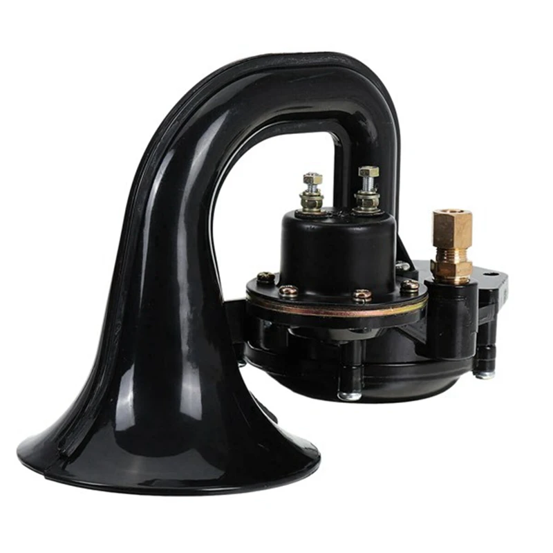 12V/24V Auto Air Horn Loud Truck Trumpet Air Horn With Electric Valve Flat For Car Vehicle Trucks Bus Van Train