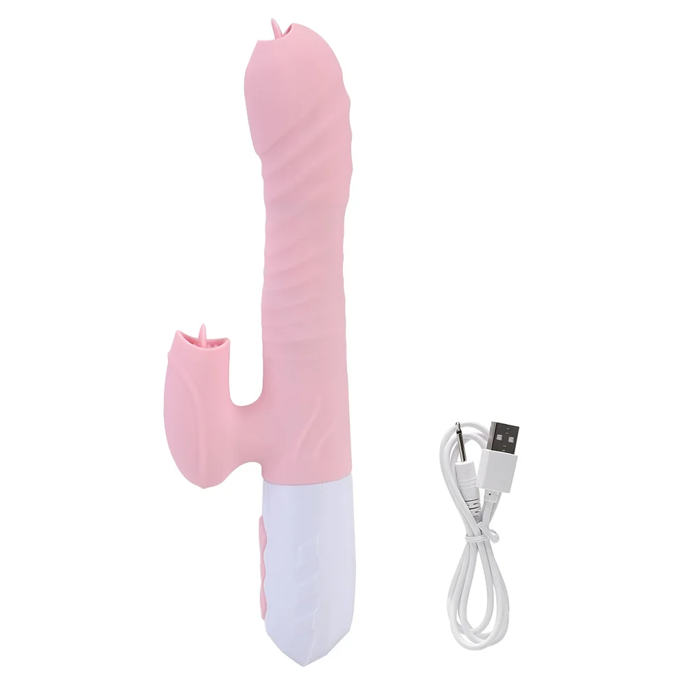 Sex Toys for Women Heatable Telescopic Vibrator Dual Tongue Vibrator G Spot Clitoris Stimulator Dildo Vibrator_voghion.com