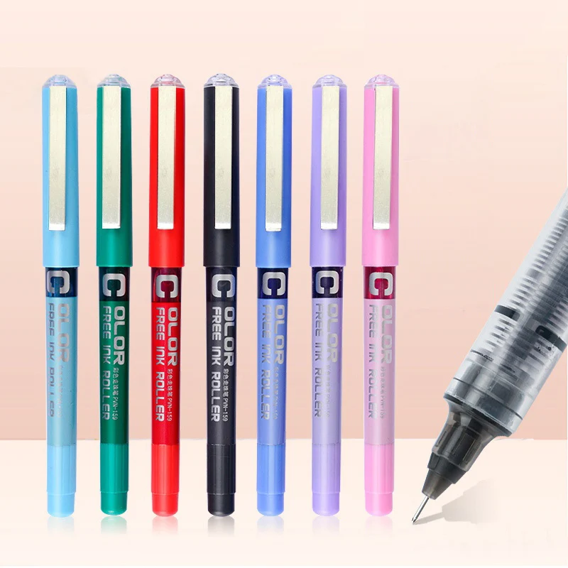 High Capacity Liquid Gel Pens - 7 Piece Set with 0.5mm Fine Tips for Smooth Writing and Note Taking