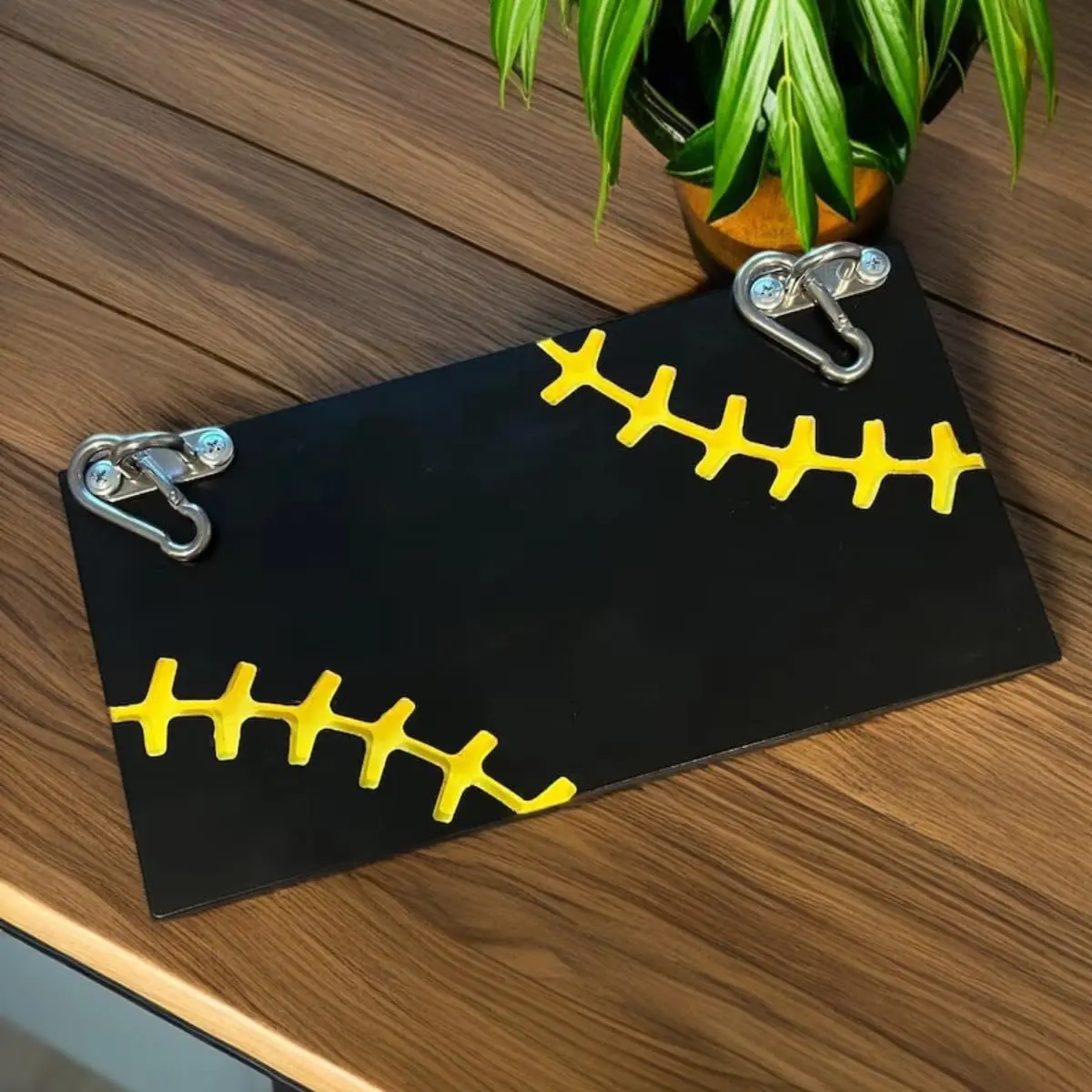 Suspended wooden footrest, portable baseball fence, durable and adjustable foot support for spectators