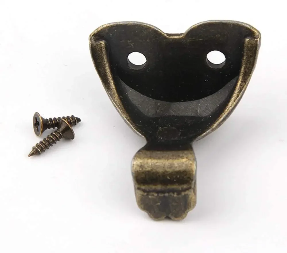 Vintage Antique Brass Box Legs Silver Box Legs Feet Corner Protector Screws Decorative Jewelry Feet Gift 8Pcs Wood Furniture Brackets