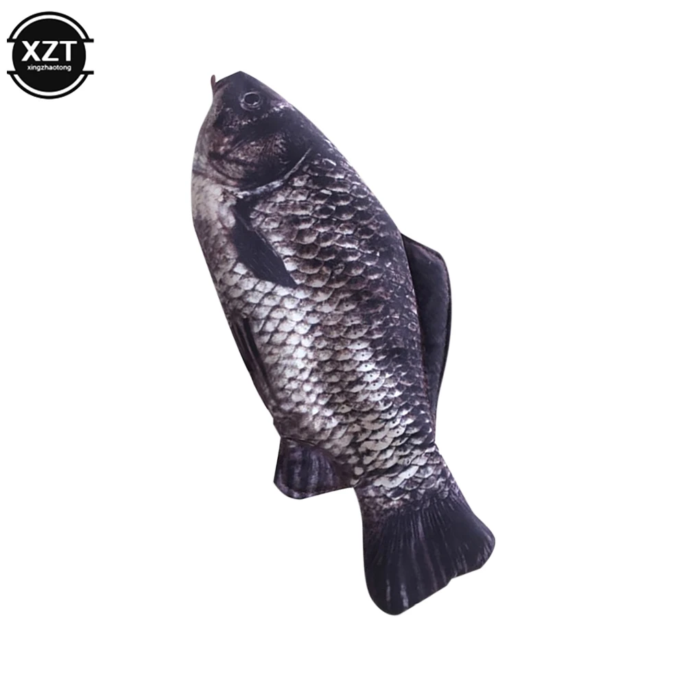 Pencil Bag Carp Pen Bag Realistic Fish Shape Make-up Pouch Pen Pencil Case With Zipper Back To School Pouch pencil cases pen storage bag stationery box