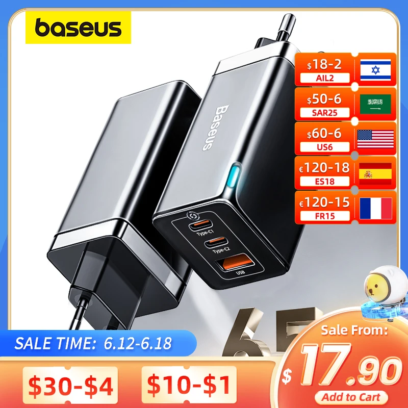 Baseus GaN 65W USB C Charger Quick Charge 4.0 3.0 QC4.0 QC PD3.0 PD USB C Type C Fast USB Charger For iPhone 12 Pro Max Macbook|Mobile Phone Chargers| - AliExpress