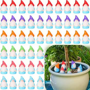 30pc mini Resin Tiny Gnome Statues Floor Mount Dwarf Figurines for Craft Home Dollhouse Ornament Garden Outdoor Decoration