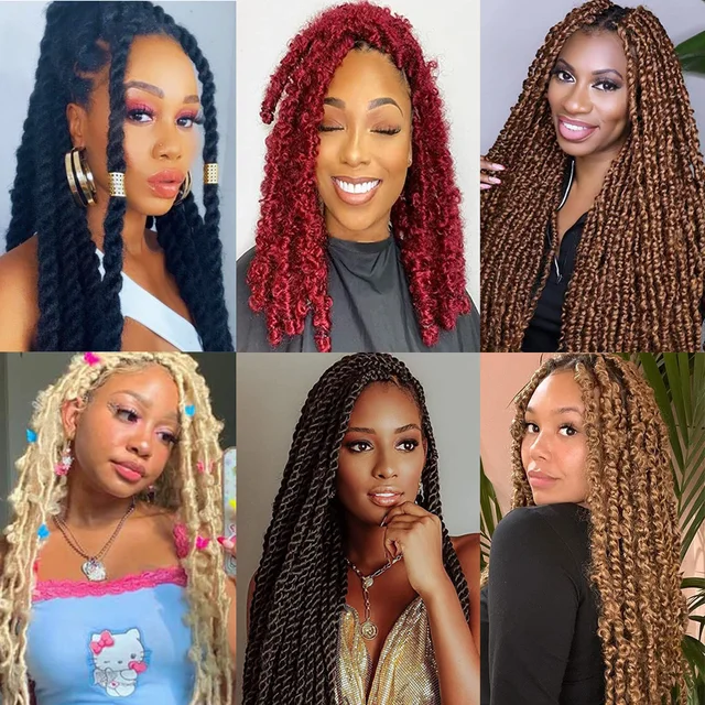 Springy Afro Twist Hair Marley Twist Braiding Hair for Faux Locs Crochet  Hair Synthetic Protective meche afro kinky Spring Twist - AliExpress
