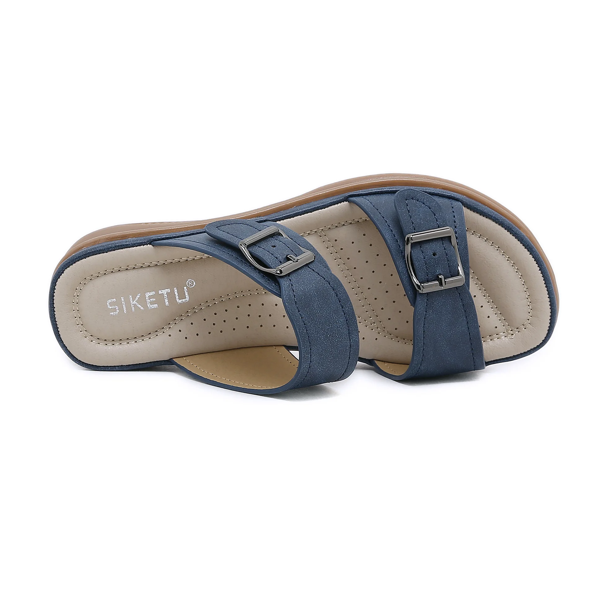 2024 Summer Women Wedge Sandals Premium Orthopedic Open Toe Sandals Vintage Anti-slip Leather Casual Female Platform Retro Shoes 3