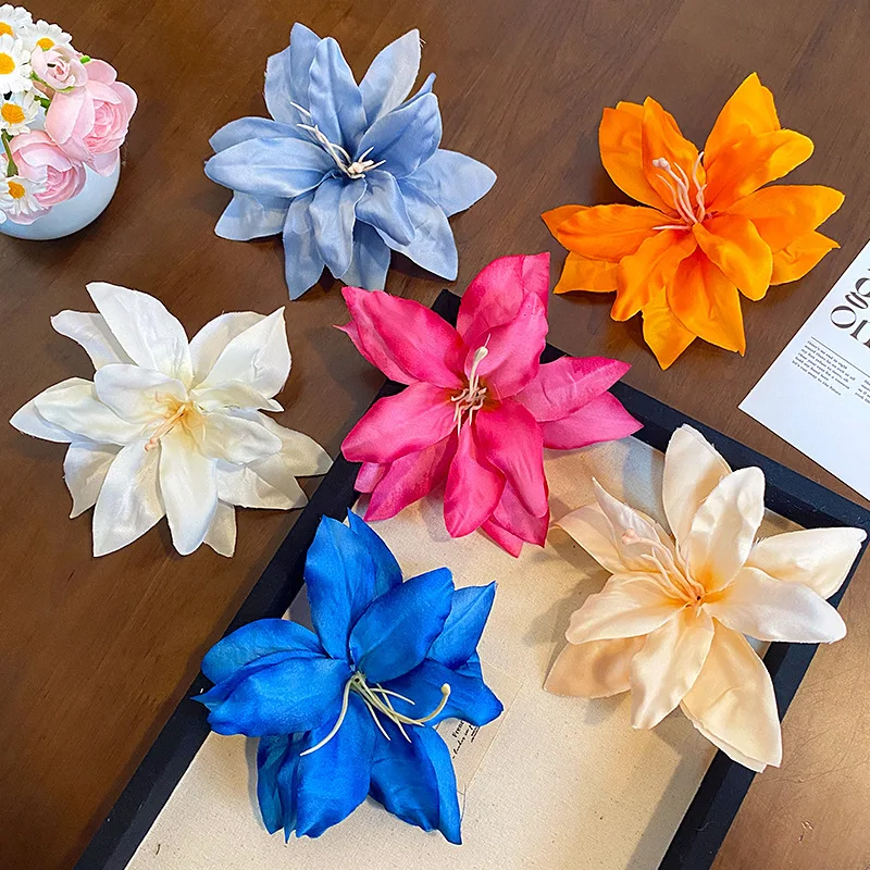 Bohemian Orchid Flower Hair Clip Romantic Bridal Barrettes Women Beach Wedding Holiday Flower Bang Clip Hairpin Hair Accessories 1