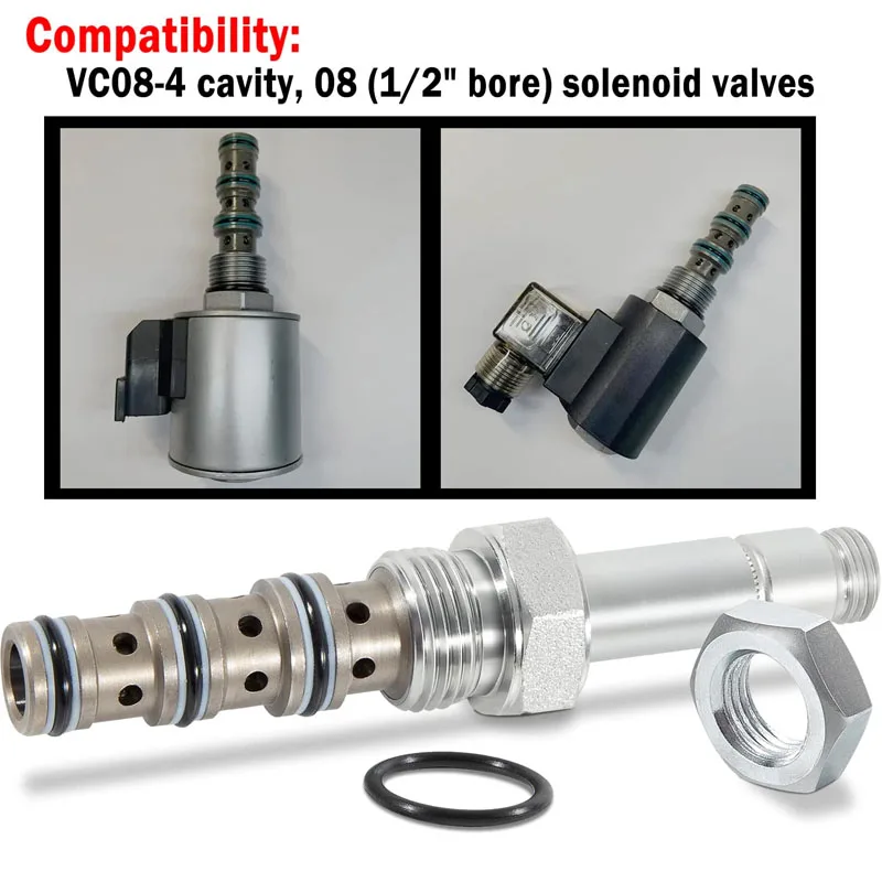 SV08-40-0-N-00 Spool Valve 4-Way, 3000 PSI, 3 GPM Fit for VC08-4 Cavity Size 08 (1/2&Prime;Hole) Solenoids