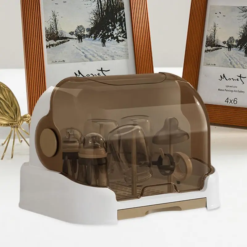 Toddler Bottles Storage Box Portable Bottle Storage With Cover Durable Countertop Rack For Toddler Bottles And Box