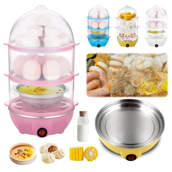 110V/220V Electric Egg Boiler Rapid Heating Mini Kitchen Poacher Auto-Off Portable Milk Steamer for Cooking Breakfast Machine 1