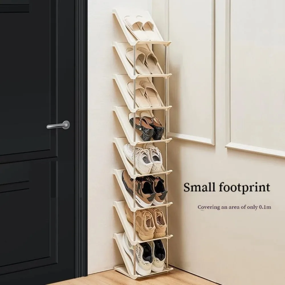 Folding Shoe Rack Multi-Layer Corner Free Standing Shoes Rack Home Door Footwear Shelf Metal Shoe Organizer Simple Shoes Cabinet