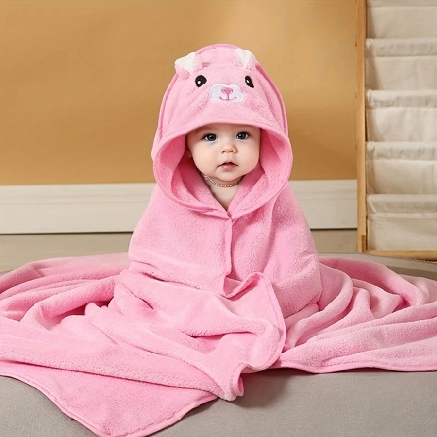 Bathrobe Bath Towel 1 Baby Bath Towel Towel Hat Cape Bathroom Supplies Can Be Used for Swaddling Carts out Blanket Napping Quilt