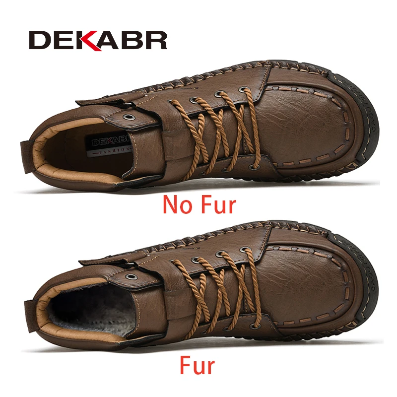 DEKABR New Snow Boots Protective and Wear-resistant Sole Man Boots Warm and Comfortable Winter Walking Big Size 39-48