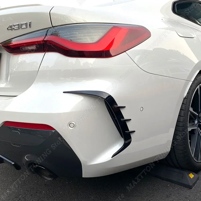 후면 범퍼 스플리터 스포일러 에어 벤트 커버 스포일러 BMW 4 시리즈 G22 G23 425i 430i M440i M 스포츠 블랙 바디 키트 튜닝