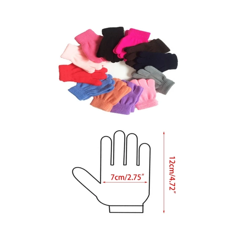 Unisex Full Finger Gloves for Kids Stretchable & Warm Gloves Bright & Cheerful Knitted Gloves Durable for Boys & Girls 4