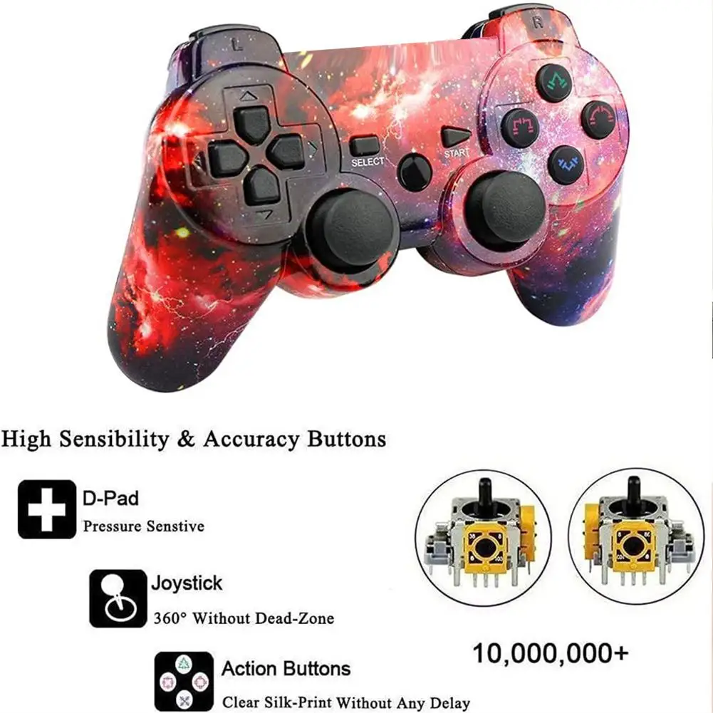Wireless Bluetooth-compatible Gamepad For Sony PS3 Double Vibration Joypad For Playstation 3 Game Controller Gamer Joystick