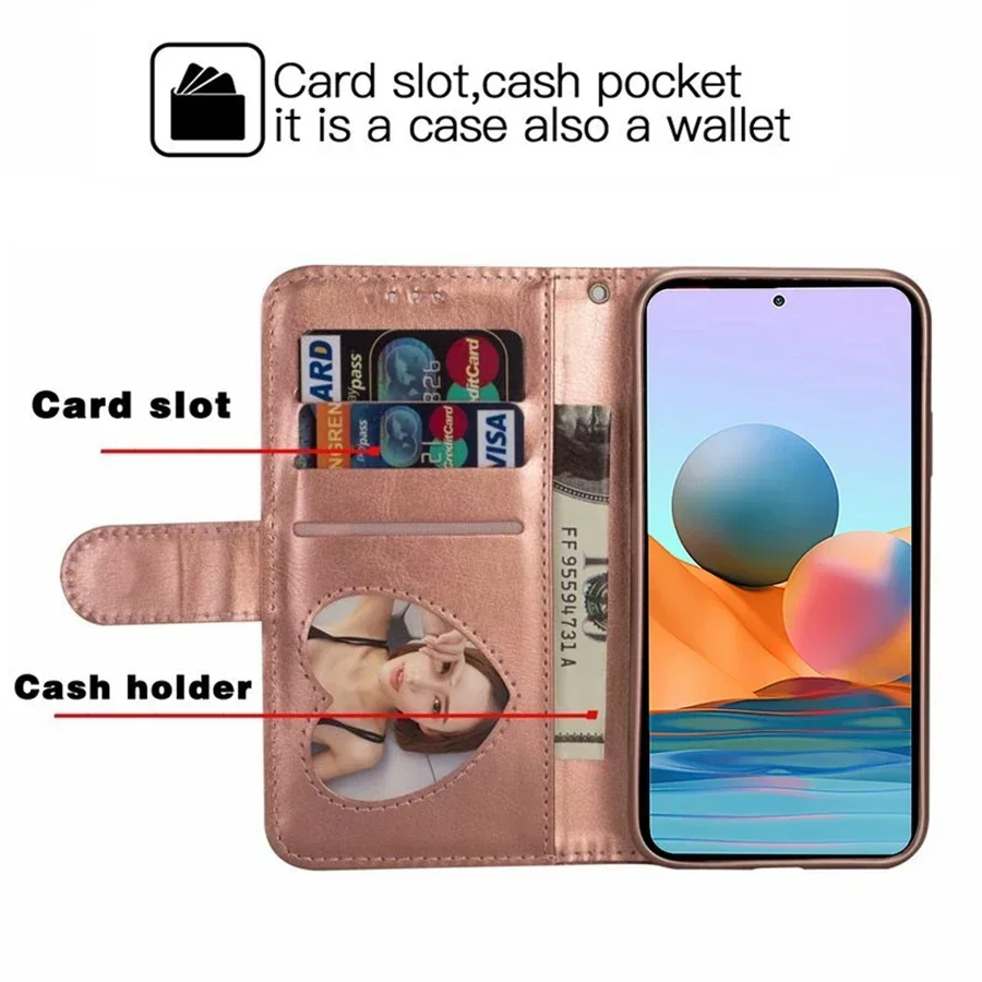 Glitter Zipper Card Slot Magnetic Flip Leather Wallet Case