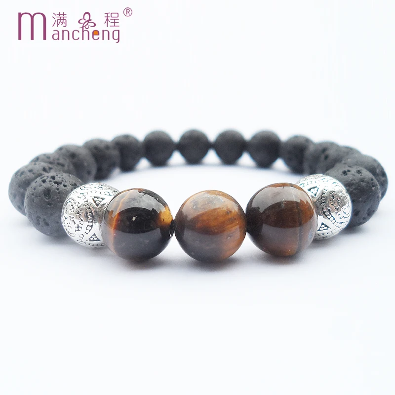 

fnaf 2 rupee item 10MM Natural Lava Tiger Eye Pulsera Vintage Yoga Prayer Beads Bracelet Unisex Ethnic Meditation Men