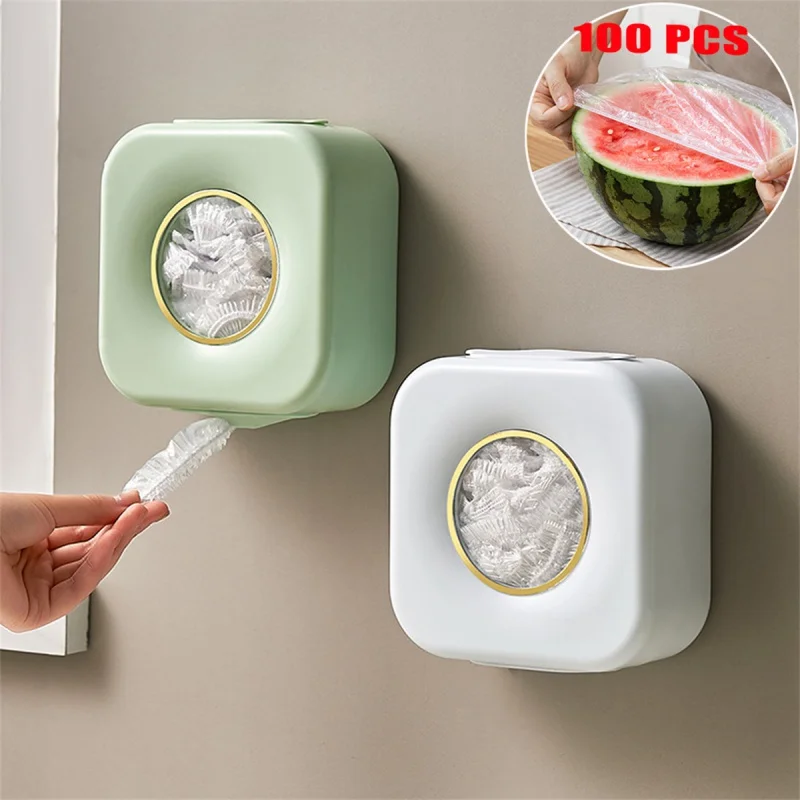 

Wall-Mounted Disposable Plastic Wrap Storage Box Punch-Free Fresh-Keeping Bag Finishing Box Multi-Functional Fresh-Keeping Box