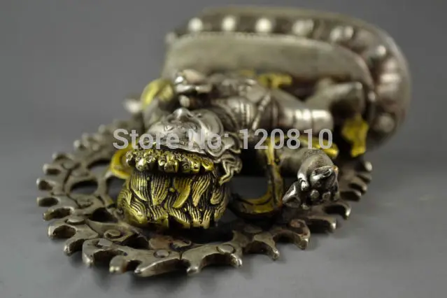 china-miao-silver-gilding-carving-tibet-buddha-fierce-exorcise-statue