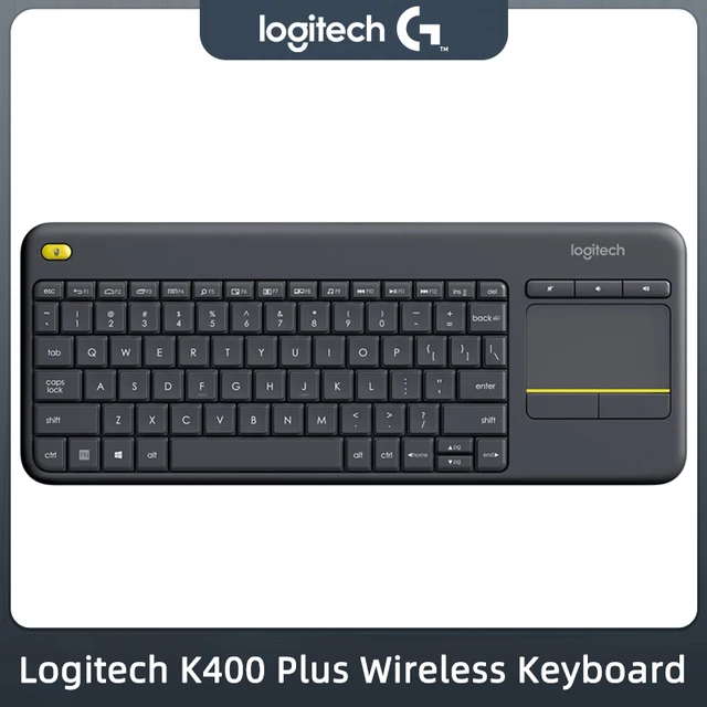 Logitech K400 Plus Wireless Touch Keyboard Easy Media Control Built in Touchpad HTPC Keyboard For PC