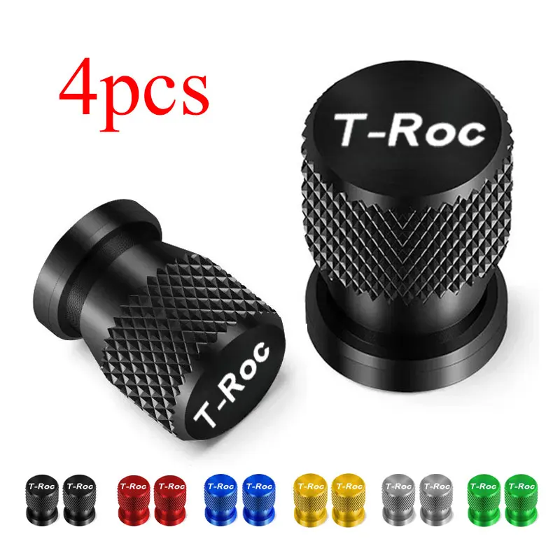 Set of 4 Airdust-Proof Tire Valve Caps - Waterproof Wheel Stem Covers