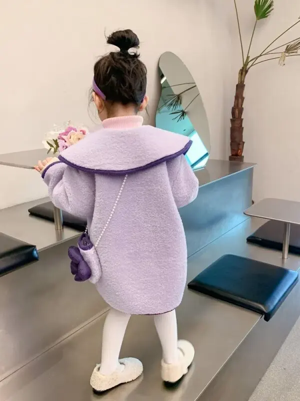 Kids Casual Coat for Girls Clothes Autumn Winter New Toddler Long Sleeve Coat Outwear Fashion Children