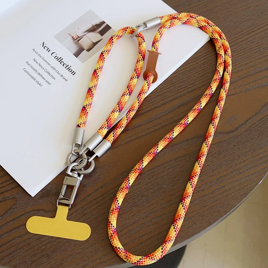 Versatile Dual-Use Lanyard and Cross-Body Strap Keychain in Solid Color for Mobile Device Holders
