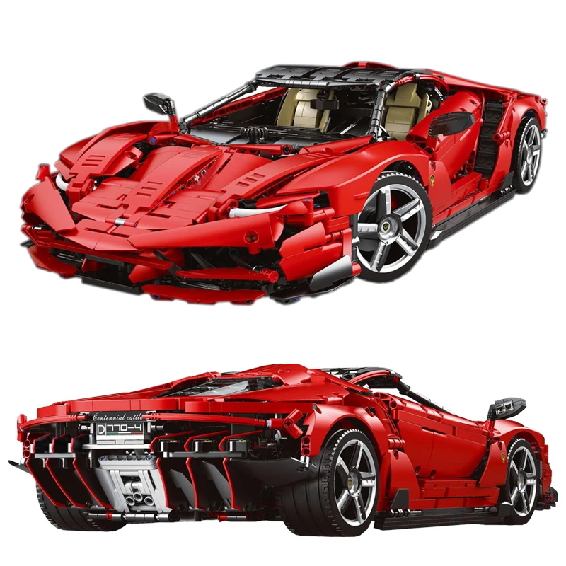 In Magazzino Moc Technical Centenario 1:8 Hypercar Building Blocks Assemblaggio Red Sports Car Bricks Model Kids Toys Gift Set