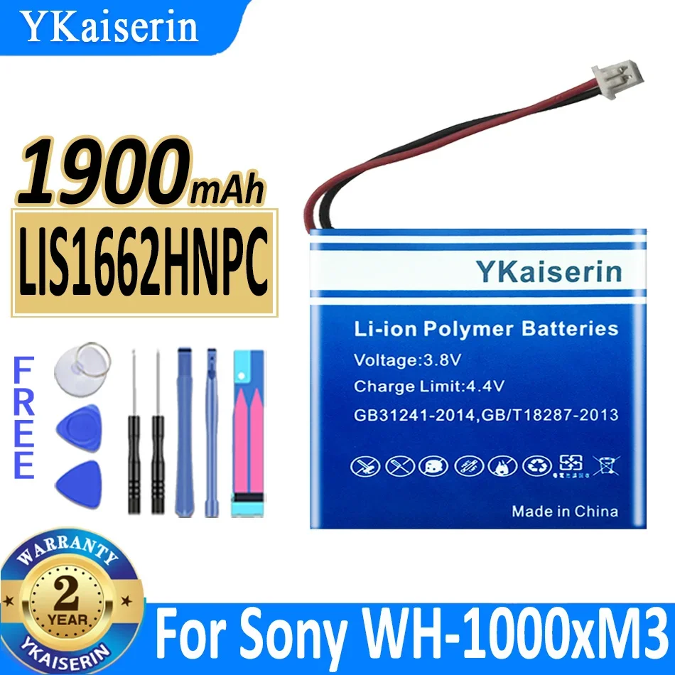 1900Mah Ykaiserin Batteria Lis1662Hnpc Sp 624038 (Wh-1000Xm3) Per Sony Wh-1000Xm3 Wh-1000Mx4 Wh-Ch710N/B Wh-Xb900 Wh-Xb910