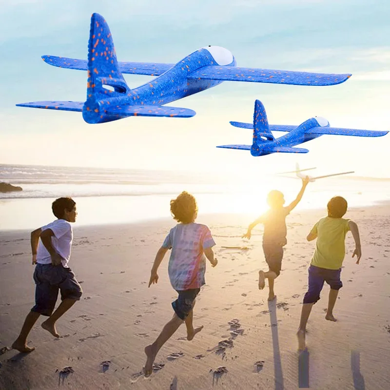 49CM Foam Gyroplane Hand Throwing Airplanes Funny Toy Glider Inertia Plane Model Desktop Ornament Kids Creative Gift