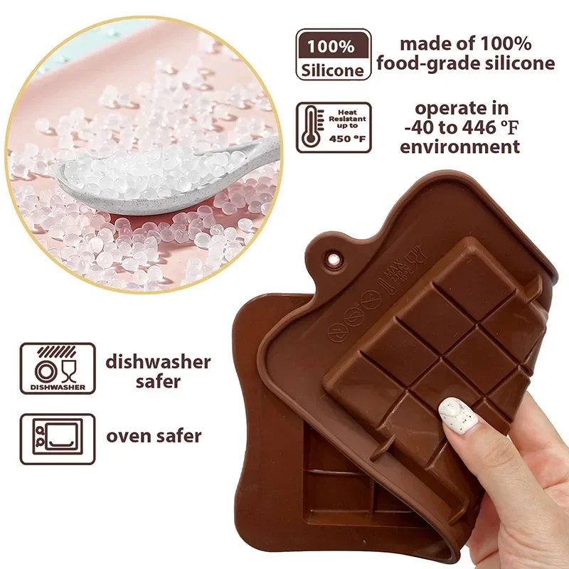 Silicone Non-Stick Chocolate and Fondant Bar Molds - BPA Free for Easy Release and Handmade Gifts