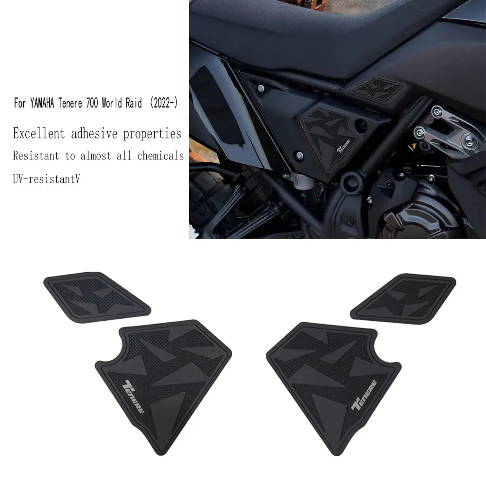 Per Yamaha Tenere 700 Tenere700 World Raid 2022-Moto Side Fuel Tank Pads Protector Stickers Decalcomania Gas Knee Grip Traction
