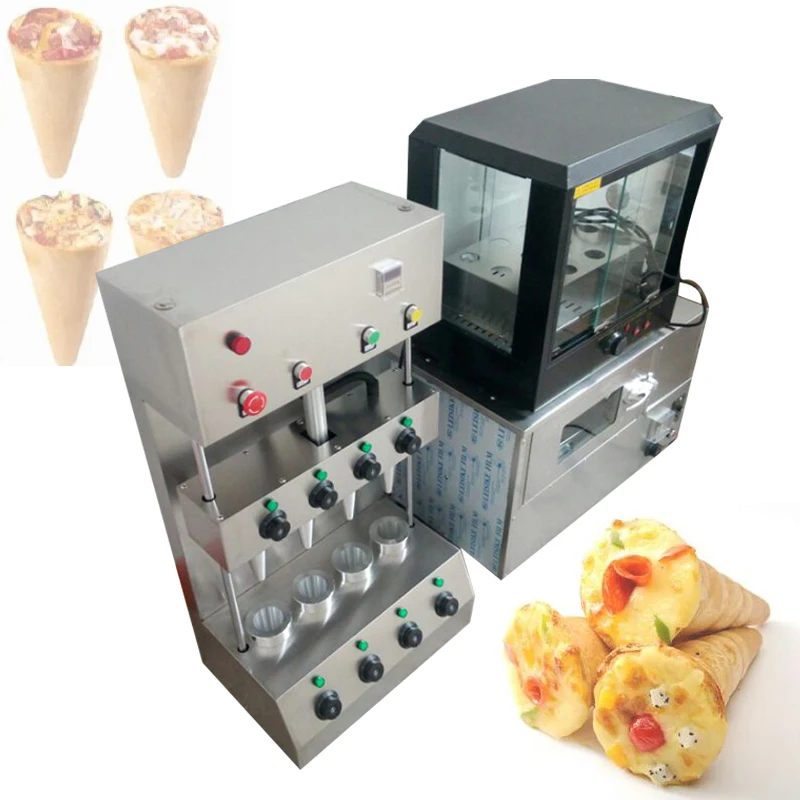 

4 Heads Pizza Cone Machine Pizza Oven Electric Stainless Steel Snack Cone Pizza Making Machine