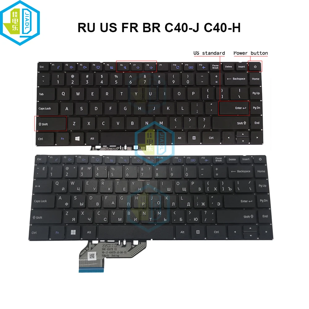 Russo Espanhol Francês Teclado Satellite Pro V6507b Dok-v6507b C40-g10p C40-j14250 C40-h-103 Dynabook C40-j C40-h us