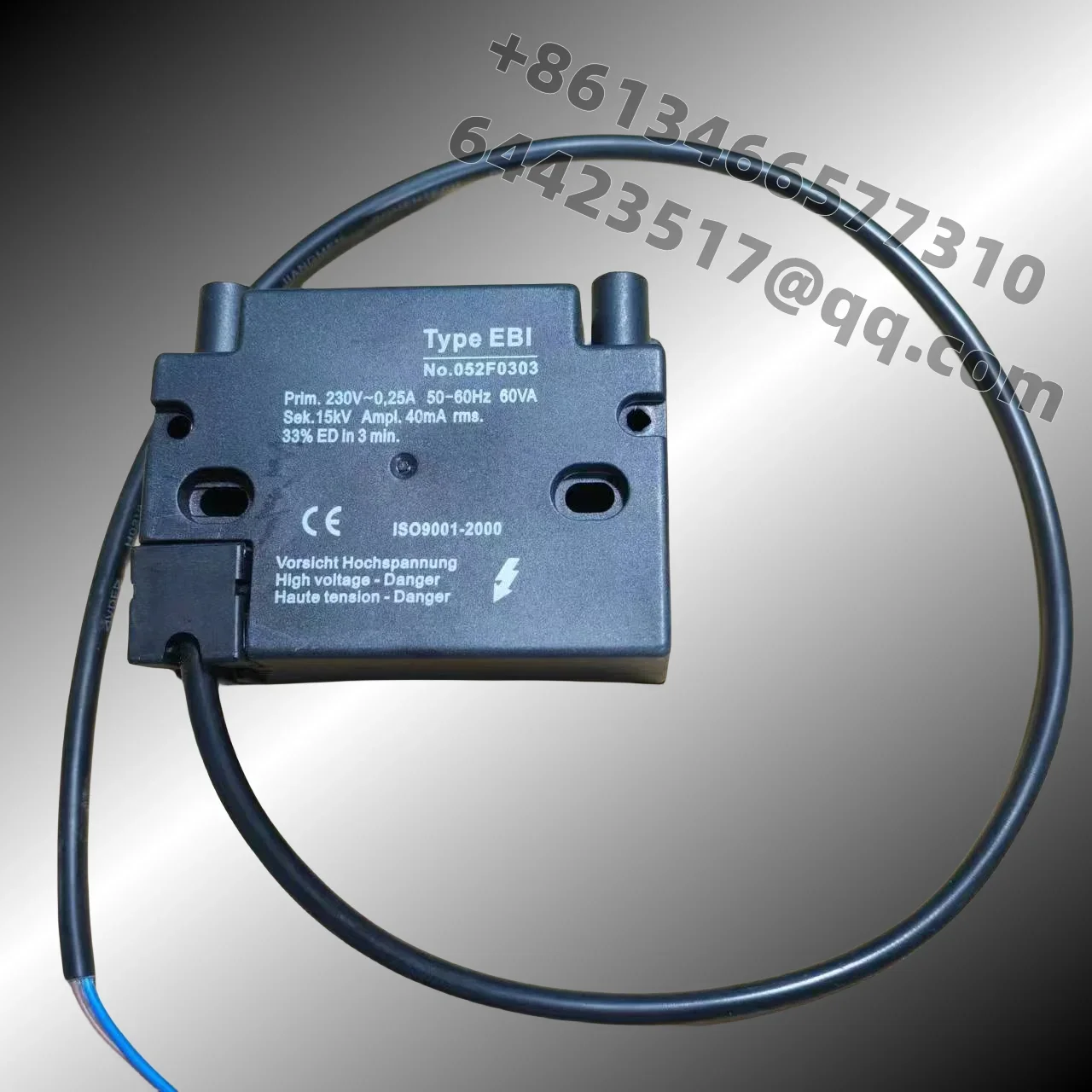 점화 변압기 오일 버너용 2 극, 화구 230 V-15KV 타입 EBI 1 극