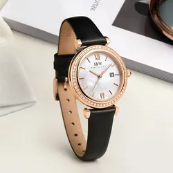 Relogio Feminino CARNIVAL Brand Fashion Rose Gold Watch for Women Ladies Waterproof Quartz Wristwatch Sapphire Clock Reloj Mujer