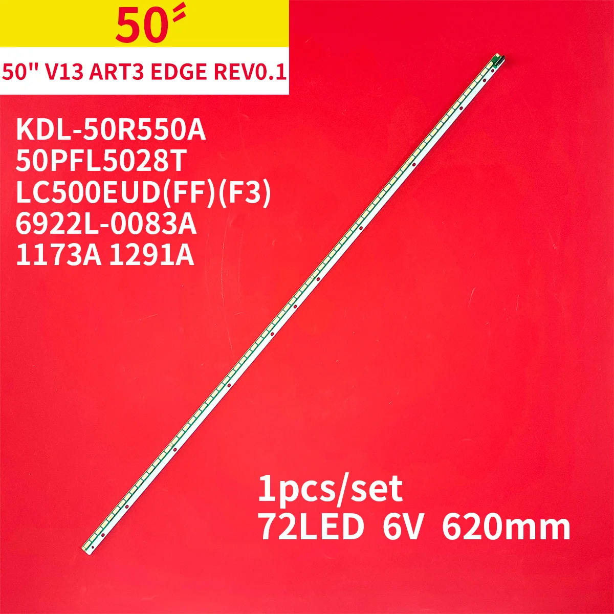 1 Pz/1Set Striscia Di Retroilluminazione A Led 72 Lampade 6V Per Sony 50 "Tv 50" V13 Art3 Edge Rev0.1 Kdl-50R550A 50 Pfl5028T Lc500Eud(Ff)(F3) 6922L