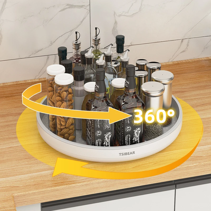 Kitchen Multi-functional Rotating Spice Plate Storage Spice Rack Round Storage Rack Organizer Turntable