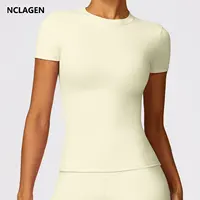 NCLAGEN haut de sport femmes à manches courtes vêtements d'entraînement sport t-shirt Femme Fitness vêtements de sport accessoires de course Yoga hauts serrés 2